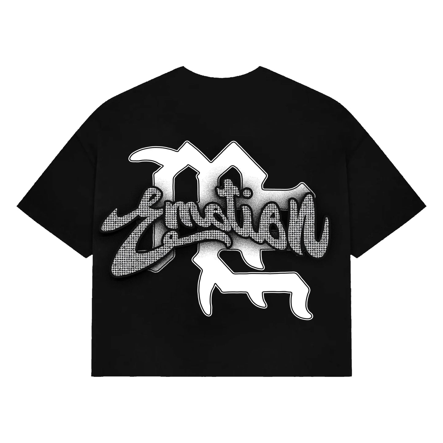 Mixed Emotion ‘Cupid’ Rhinestone Black Cropped Tee
