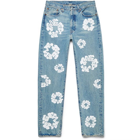 Denim Tears x Levi's 501 Light Wash 'Cotton Wreath' Jeans