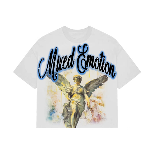 Mixed Emotion ‘Angel’ Blue Rhinestone Cropped Tee