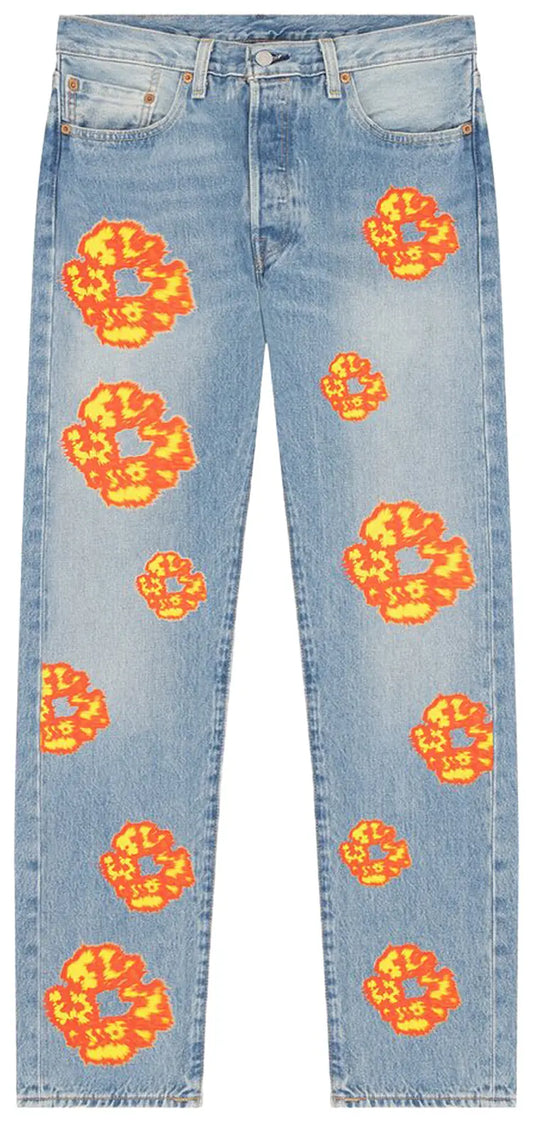 Denim Tears x Levi's 501 Light Wash 'Offset Wreath' Jeans